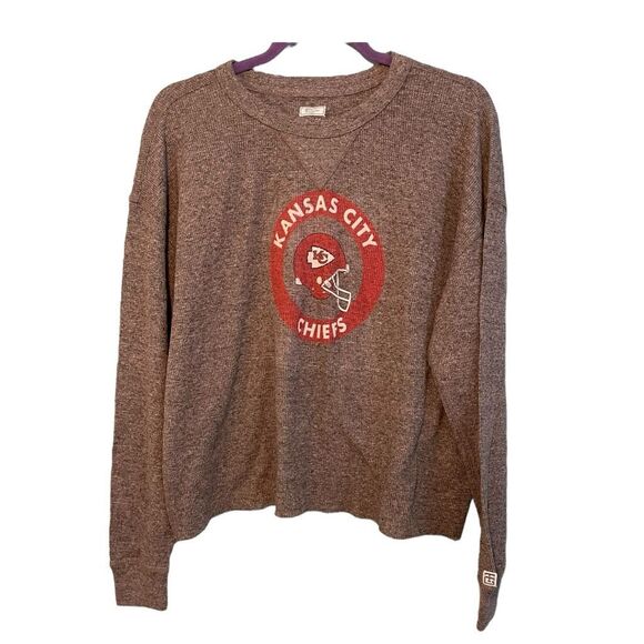 Vintage Tailgate Kansas City Chiefs Waffle Knit Long Sleeve Top M - Picture 1 of 11